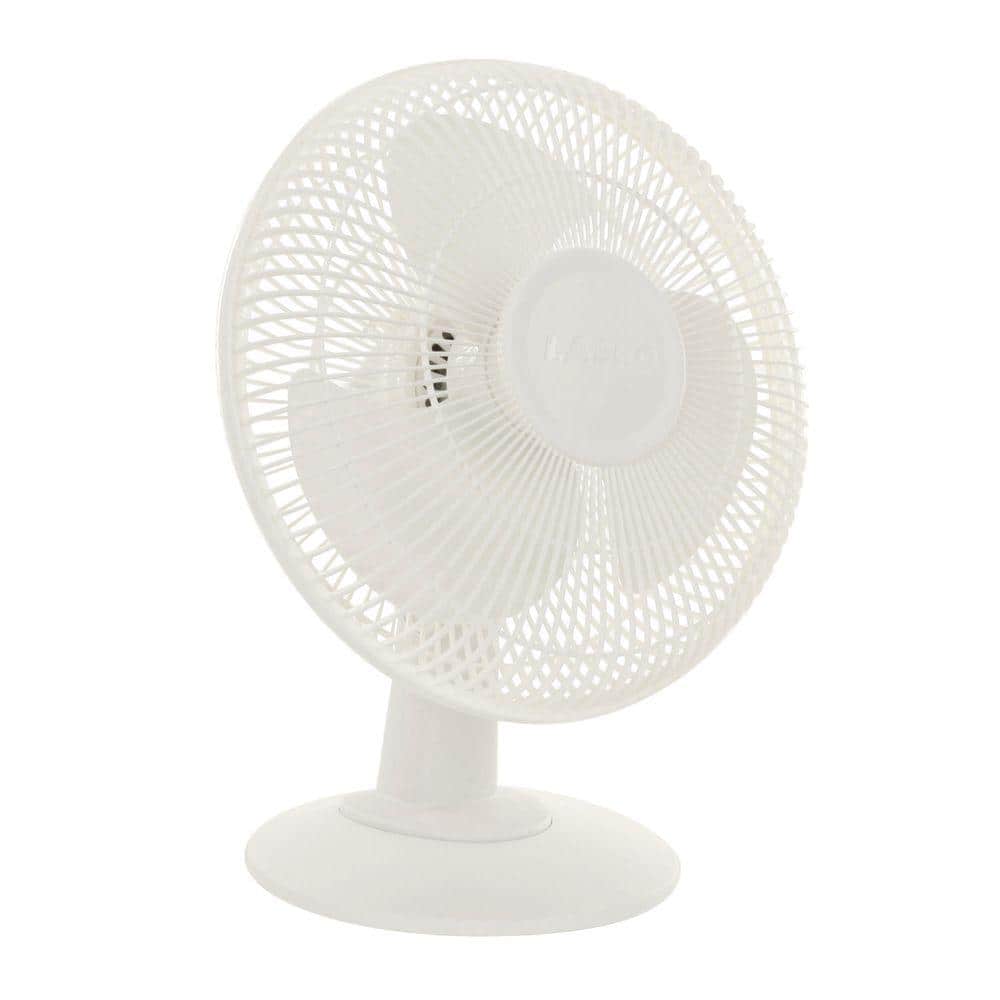 Lasko 12 in. 3 Speed White Oscillating Personal Table Fan with Tilt-Back  Feature 2012 - The Home Depot