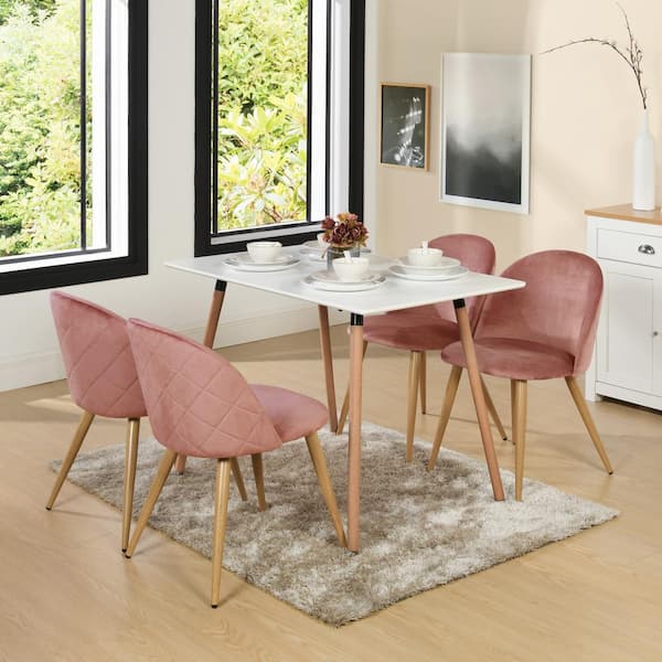 Homy Casa Rookie 31.5 in. White Square Manuefactured Wood Table Top Solid Beech Wood Legs Dining Table