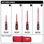 1000-Volt Insulated Screwdriver Set and Pouch (4-Piece)