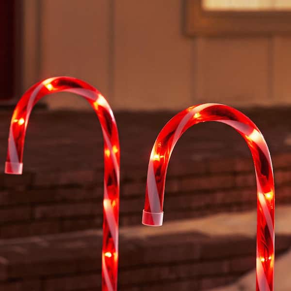 1 10 SET OF HOLIDAY CHRISTMAS CANDY CANE  STRING OF DISPLAY LIGHTS 5.Inch 