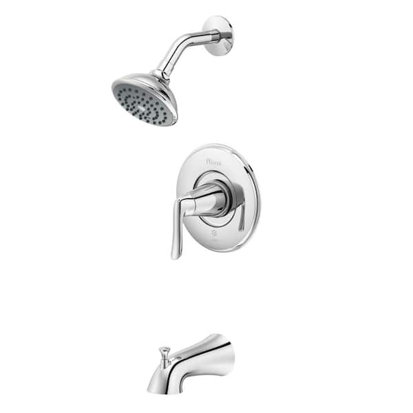 Willa Single Handle 1-Spray Wall Mount Tub and Shower Faucet 1.8 GPM 4.4 in. Polished Chrome [Valve Included]