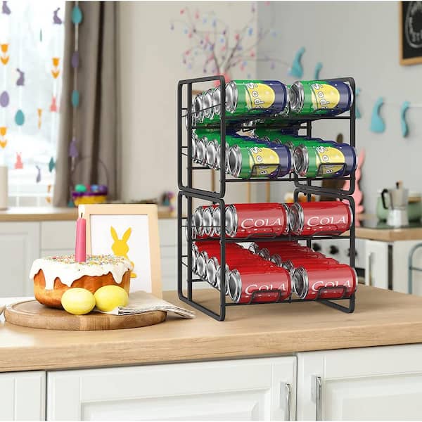 2 Tier Can Rack Stackable Kitchen Cabinet Storage Dispenser Pantry Can Rack  USA