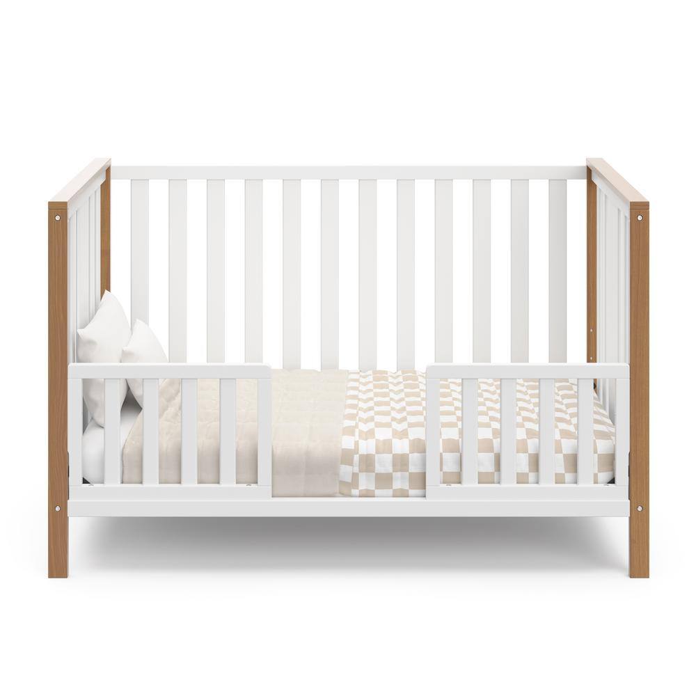 Modern Pacific White and Driftwood 4-in-1 Convertible Crib