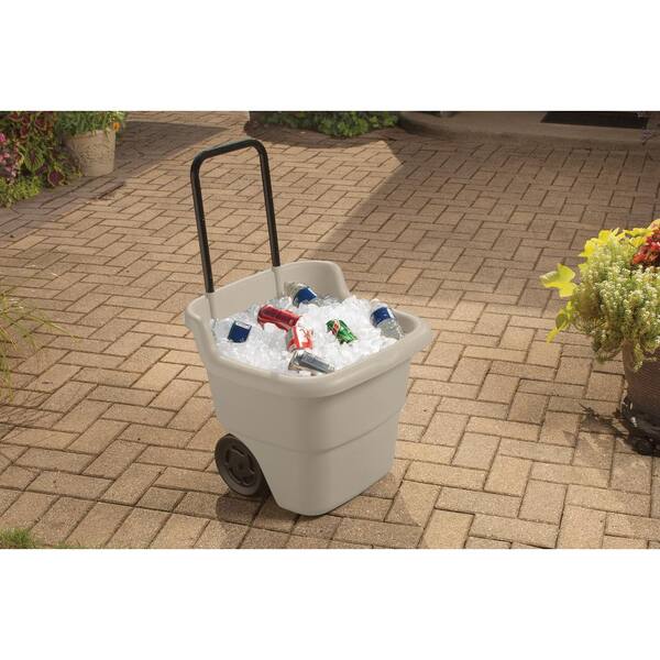 Suncast 15 Gal Portable Resin Taupe Lawn Cart Lc1250 The Home Depot Suncast 15 Gal Portable Resin Taupe, Suncast Garden Cart