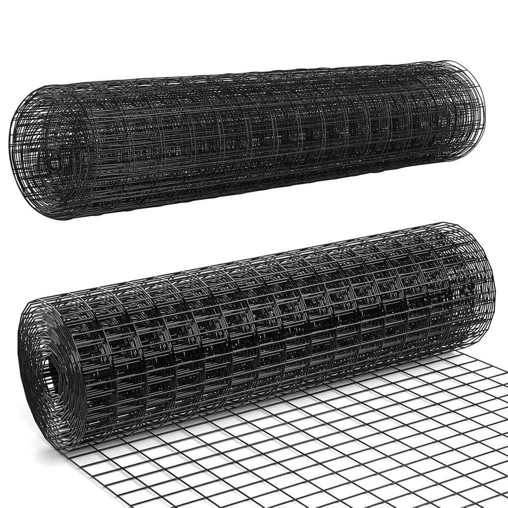 ATENGNES 48 In X 50 Ft 16 Gauge Black Vinyl Coated Hardware Cloth Welded Wire Fence