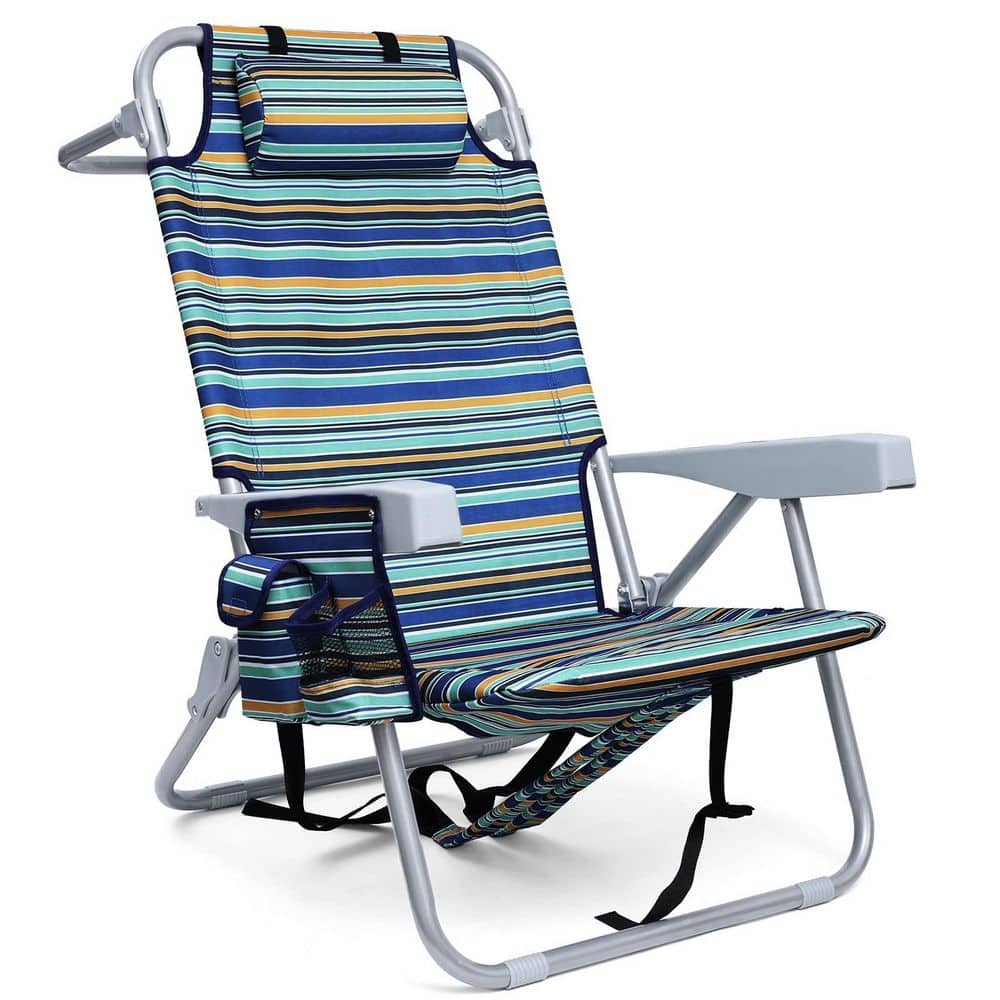 Metal Backpack Folding Beach Chair with 4 Positions for Adults, Heavy Duty Chair with Cooler Pouch, Support to 350 lbs. price history on PriceWatchPro