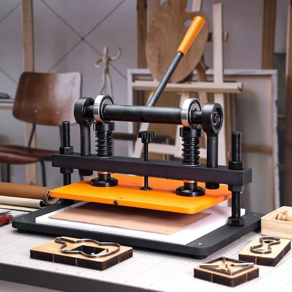 Leather Cutting Machine, 14.2 x 10.2 in Embossing Plate Manual Die Cutter, 0.47 in Pressure Stroke