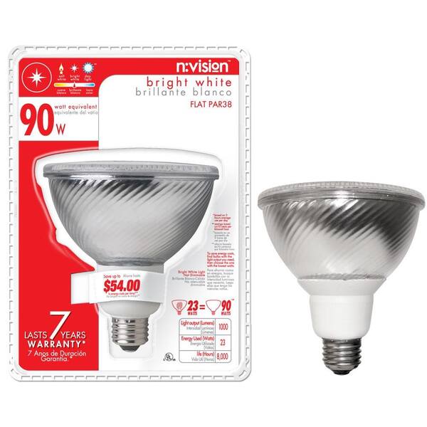 n:vision 23-Watt (90W) PAR 38 Flat Face Bright White CFL Light Bulb