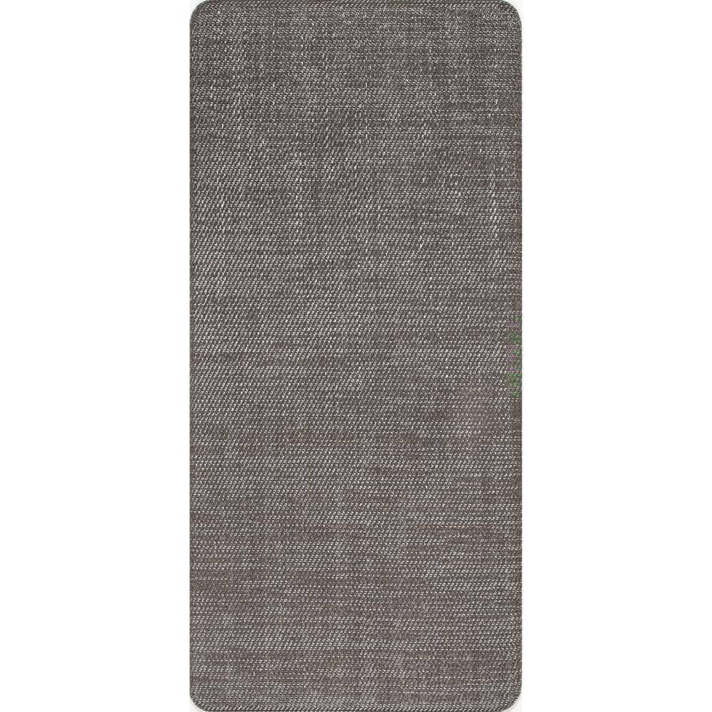 Dark Grey Braided Synthetic Non-slip Comfort Mat 20" x 42"