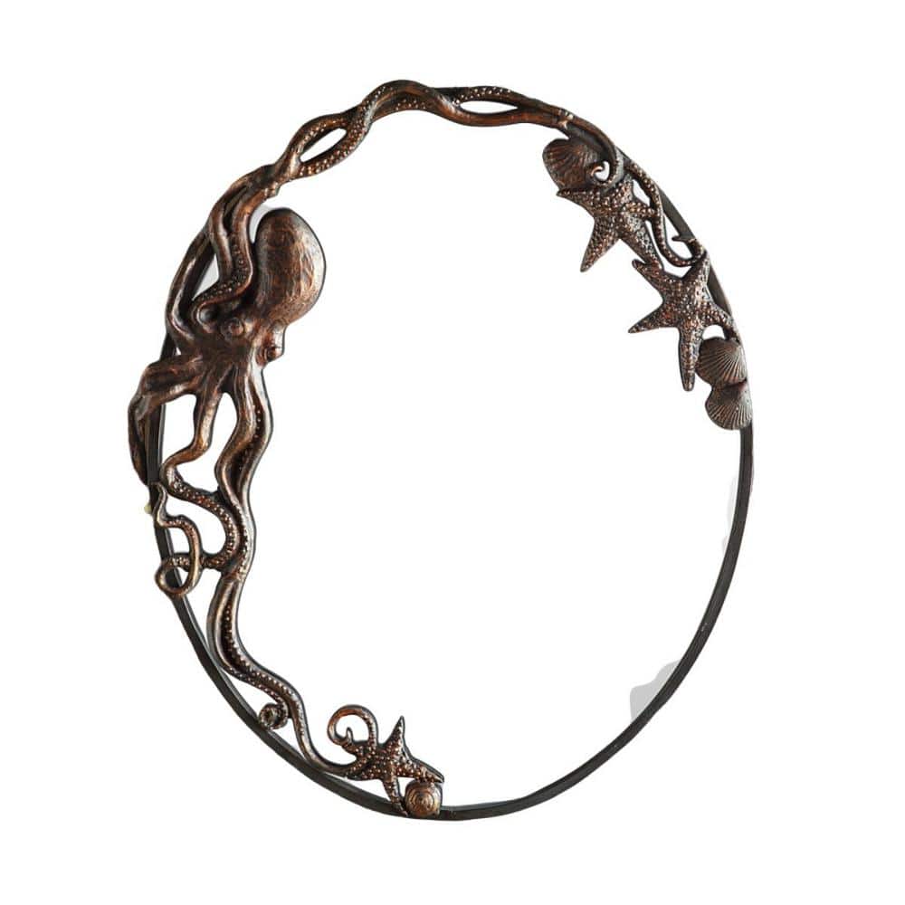 Medium Oval Bronze Novelty Mirror (26 in. H x 21.5 in. W)