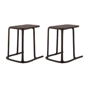 Uno 20.9 in. Brown C-Shape Side Table (Set of 2)