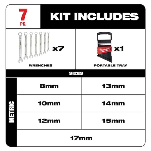 Combination Metric Wrench Mechanics Tool Set (7-Piece)