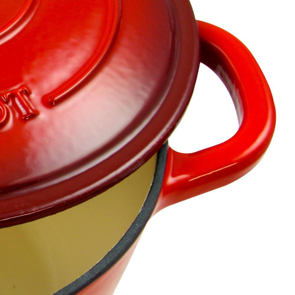 Scarlet Red Enameled Cast Iron 5 Qt Dutch Oven