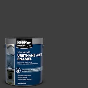 1 gal. #AE-54 Molten Black Urethane Alkyd Semi-Gloss Enamel Interior/Exterior Paint
