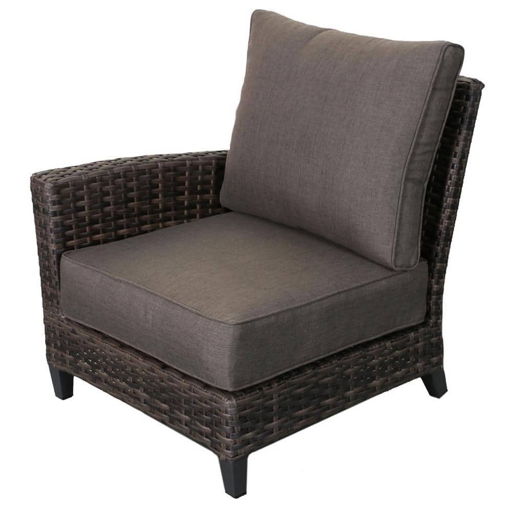 Barbados Gray Cushioned Outdoor Lounge Chair Patio Furniture Wicker Rattan 