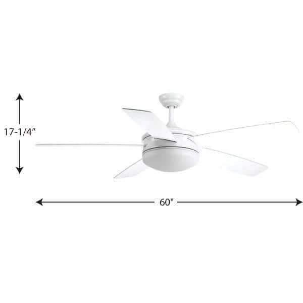 Fresno White 60" Ceiling Fan with Light and Remote