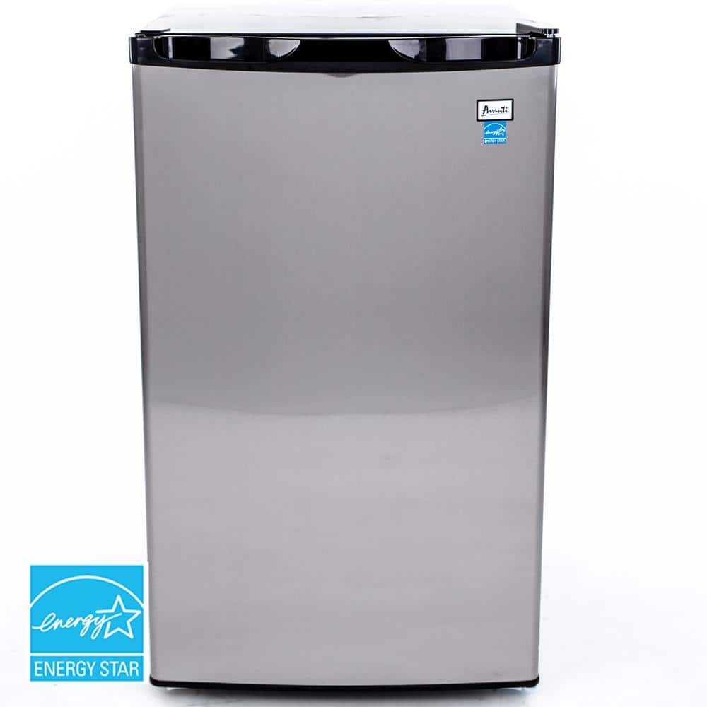 Avanti 4.4 cu. ft. Compact Mini Fridge with Freezer in Stainless Steel, Silver