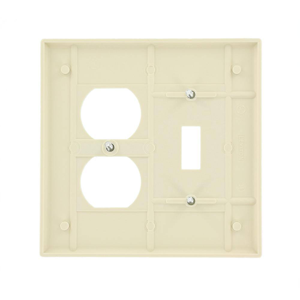 Light Almond 2-Gang Midway Wall Plate with Toggle and Duplex