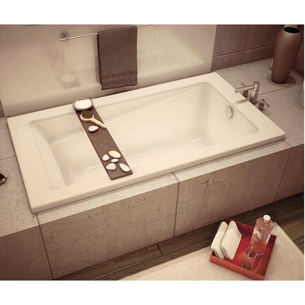 New Town 60 in. x 32 in. Acrylic Rectangular Drop-in Non-Whirlpool Bathtub in White