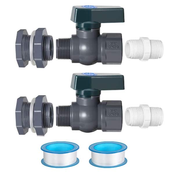 Hose Faucet Adapter and Thread Seal Tape for Water Tanks, Aquariums, Garden Barrel, Rain Barrel Spigot Kit, 2-Packs