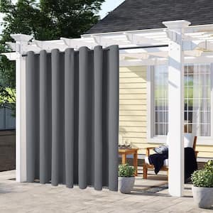 Extra Wide Outdoor Curtains for Patio 100 in. W x 96 in. L , Dark Gary