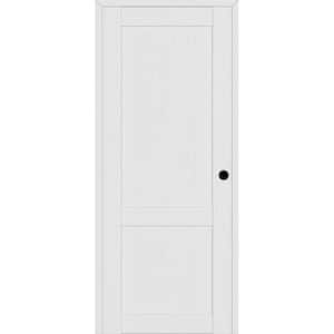 2-Pane Shaker 30 in. x 80 in. Left Hand Bianco Noble Wood Solid Core DIY-Friendly Single Prehung Interior Door