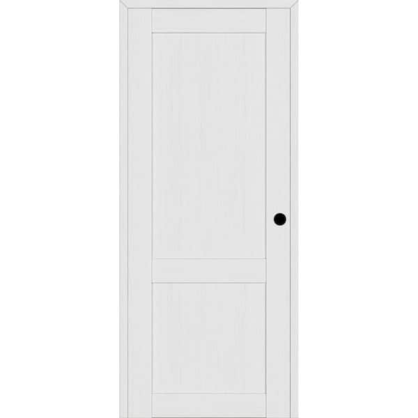 Belldinni 2 Panel Shaker 32 in. x 80 in. Left Hand Active Bianco Noble Wood Solid Core DIY-Friendly Single Prehung Interior Door