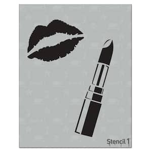Lipstick and Kiss Stencil