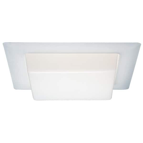 HALO 8 in. White Recessed Ceiling Light Square Trim with Drop Diffuser Lens