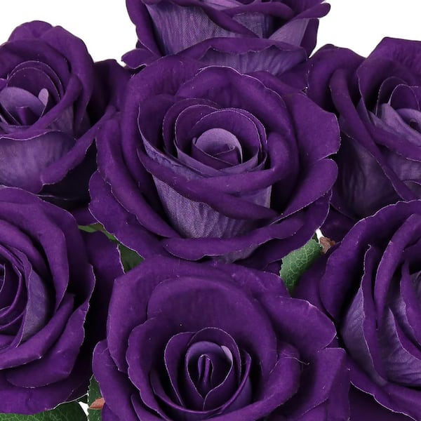 Real Metalic Purple Roses Dark Purple Roses Real