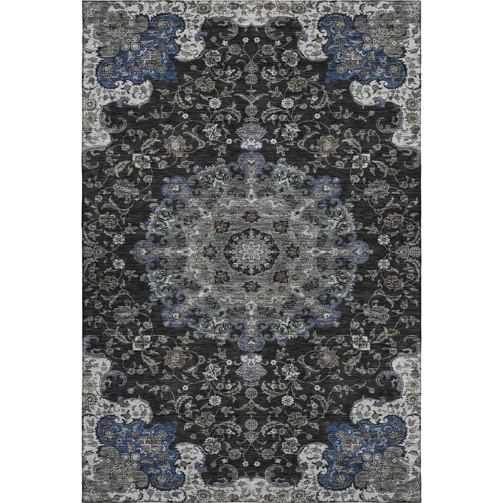 Mayfield Premium Machine Washable Abstract AMF2489 Black 8 ft. x 10 ft. Area Rug price history on PriceWatchPro