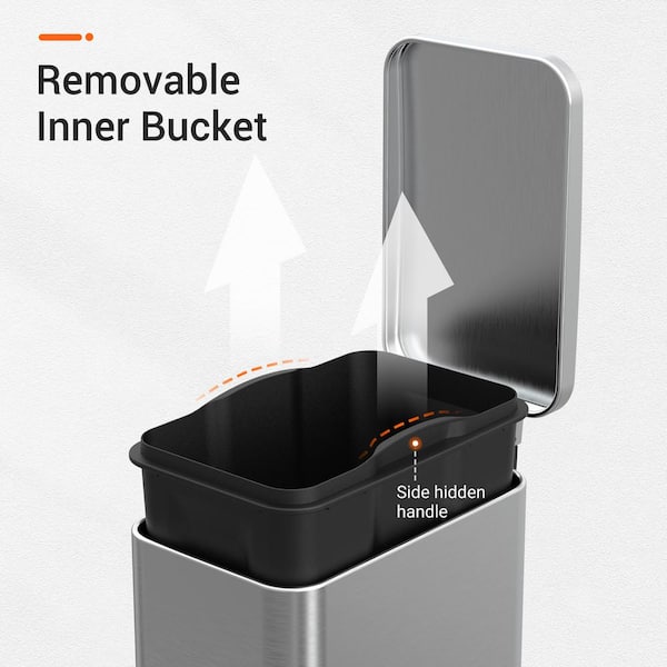 Mini Trash Can For Desk, Press-type With Removable Inner Plastic