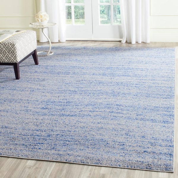 Adirondack Blue/Silver 8 ft. x 10 ft. Striped Area Rug