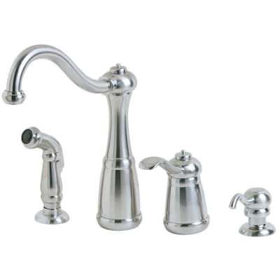Marielle Single-Handle Side Sprayer Kitchen Faucet and Soap Dispenser in Stainless Steel