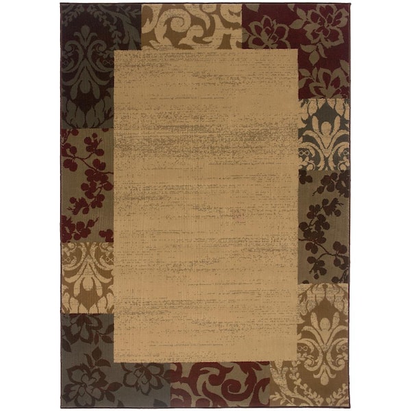 Home Decorators Collection Framework Beige  Doormat 3 ft. x 5 ft. Area Rug