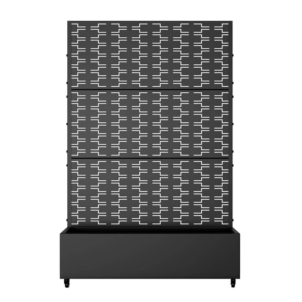 47 in. x 16 in. x 12 in. Black Steel Brick Shapes Outdoor Planting Box with 73 in. x 47 in. Climbing Frame (1-Pack) price history on PriceWatchPro