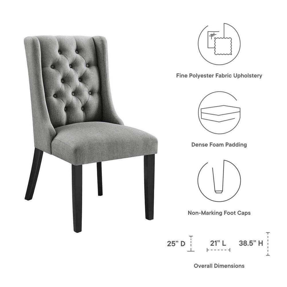 Elegant Parsons Side Chair in Light Gray with Button Tufting