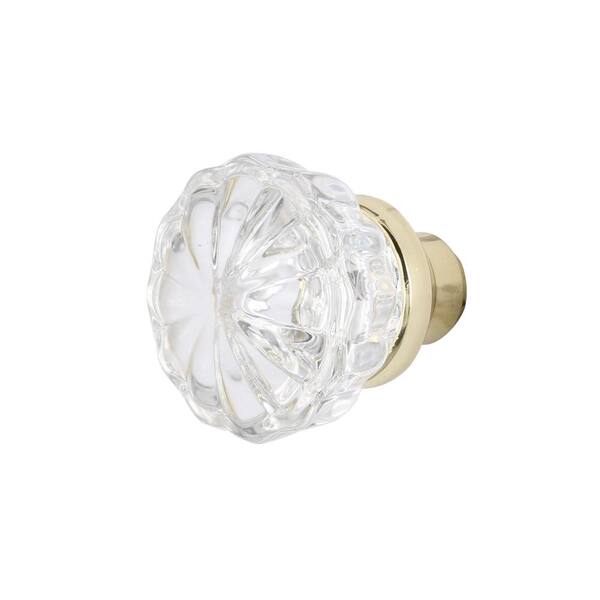 Antique Vintage Glass Door Knobs 12 sided fluted crystal glass with