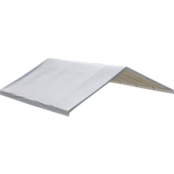 ShelterLogic 30 ft. W x 30 ft. D Ultra Max Fixed-Leg Canopy with White Waterproof, Fire-Rated Replacement Cover for 2-3/8 in. Frame