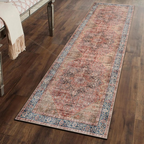 Calista Medallion Machine Washable Multi 2 ft. 6 in. x 6 ft. Runner Rug