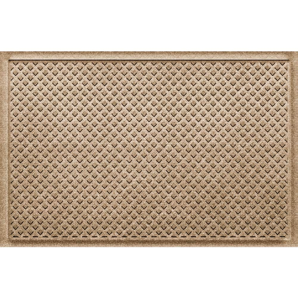 Eaton Checkered Rubber Coir 36 in. x 24 in. Non-Slip Outdoor Door Mat