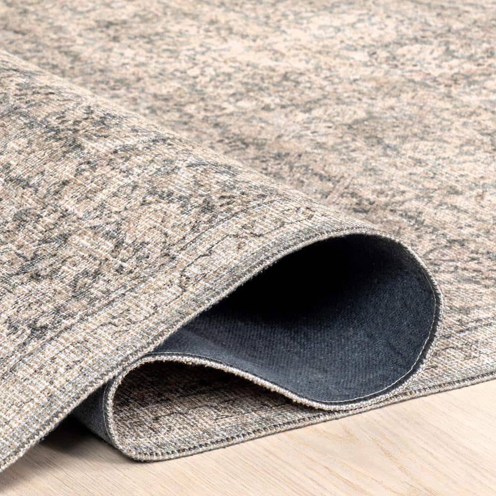 Hillstone Gray Rectangular Synthetic Vintage Medallion Area Rug
