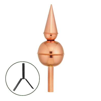 Avalon Pure Copper Rooftop Finial with Roof Mount