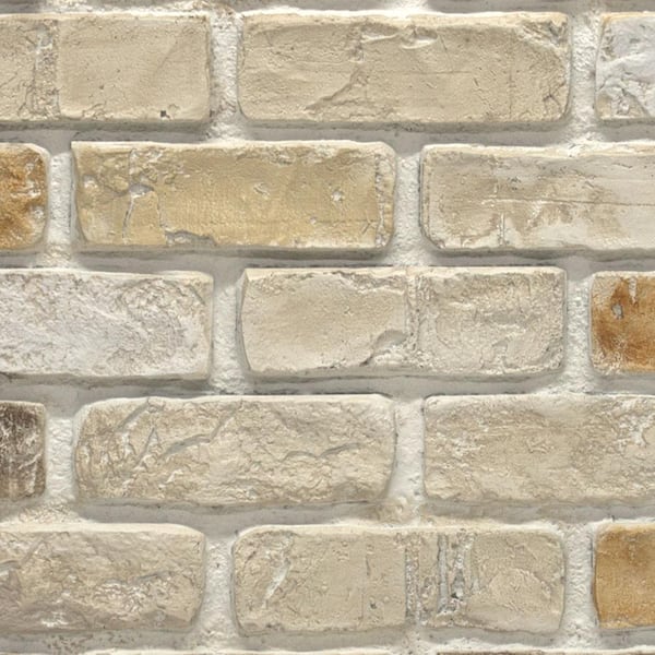 Urestone Used Brick 11 in. x 11 in. Pacific Creme Faux Brick Siding Sample