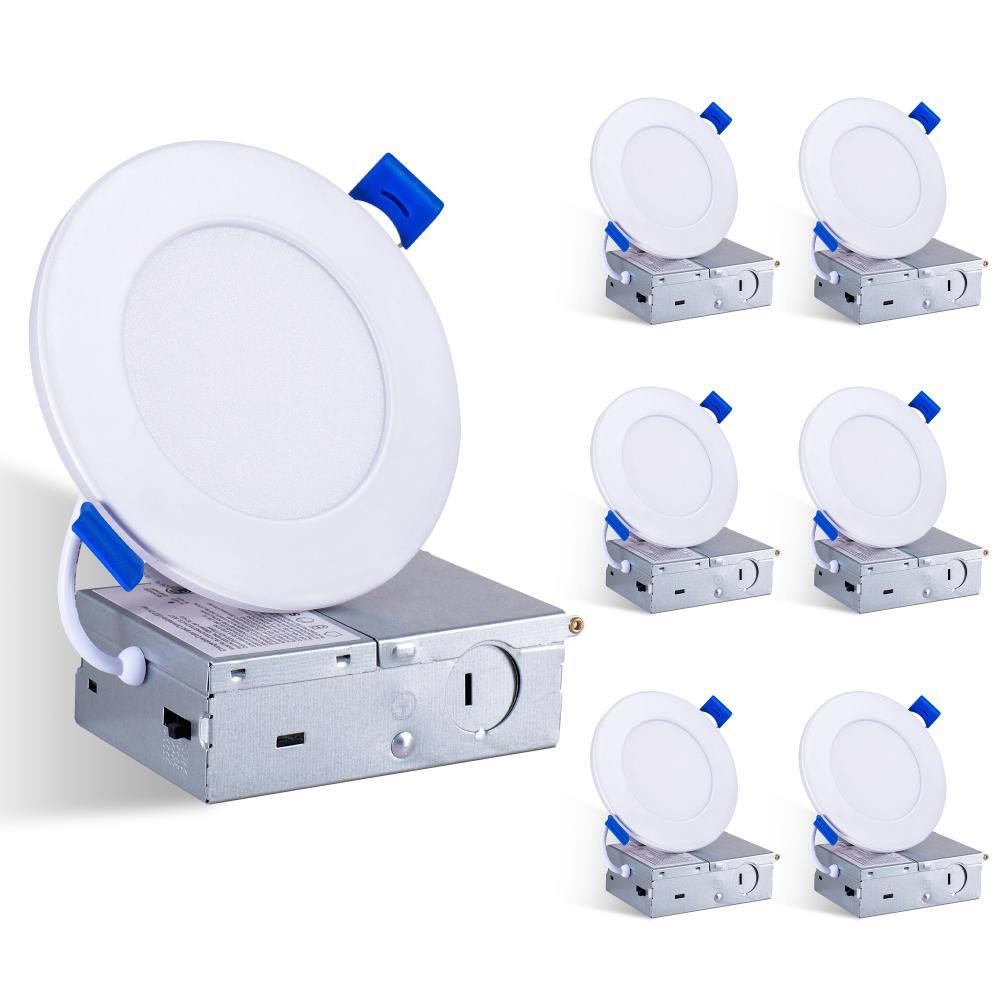 4 in. LED Recessed Light with Night Light, 5-CCT Selectable, Dimmable Canless Wafer Downlight, 9W, 6-Pack, White price history on PriceWatchPro