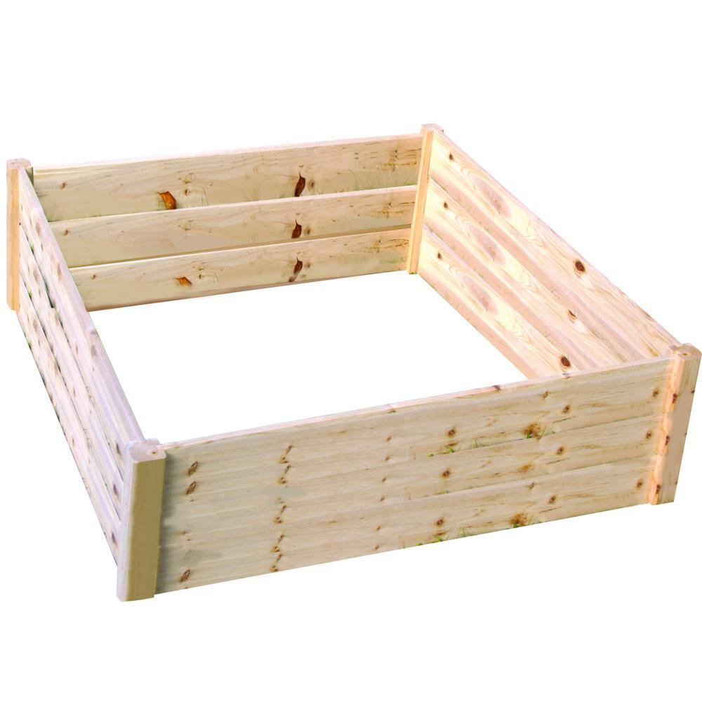 Eden 4 ft. x 4 ft. x 17.5 in. Wood Raised Garden Bed-RGB-4418 - The