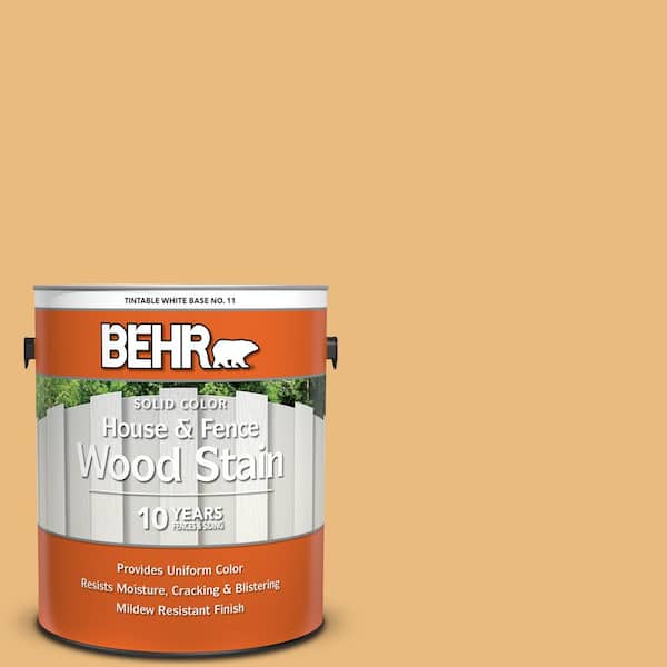 BEHR 1 gal. #310D-4 Gold Buff Solid Color House and Fence Exterior Wood  Stain 01101 - The Home Depot