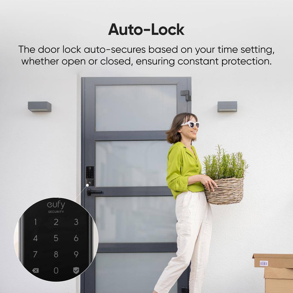 Black Electronic Wi-Fi Deadbolt with Touchscreen