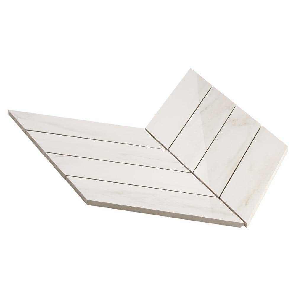 Dolomite Snow Polished Porcelain Marble Look Mosaic Tile
