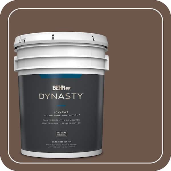 BEHR DYNASTY 5 gal. #N170-6 Natural Bark Satin Enamel Exterior Stain-Blocking Paint & Primer